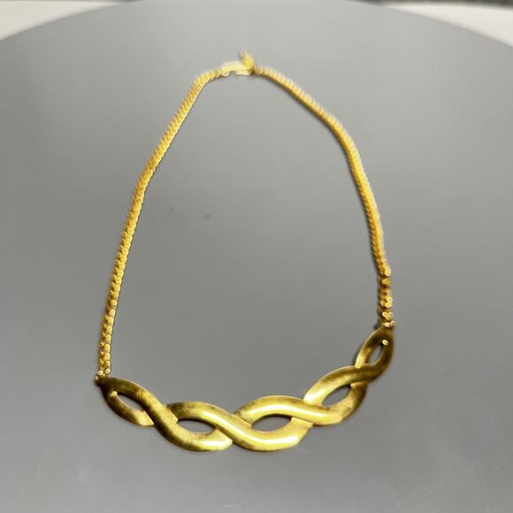 Vintage Signed Sarah Coventry Gold Tone Twisted Necklace Statement Chain 17 Inch - Picture 4 of 8